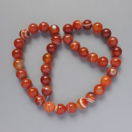 Cuentas de ágata naranja, bolas lisas, diámetro 10 mm, longitud 39 cm +- en hilo