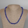 Collar de lapislázuli, piedra natural, cuentas lisas, diámetro 8 mm ±, longitud 48 cm ±