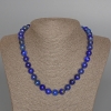 Collar de lapislázuli, piedra natural, cuentas lisas, diámetro 10 mm, longitud 47 cm ±