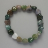 Pulsera «Corazón» de jaspe verde, piedra natural, diámetro 10×10×5 mm ±, longitud 18 cm ± (elástica)