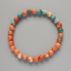 Pulsera «Varisita» (acrílico) colores naranja, azul y blanco, cuentas lisas, diámetro 6,5 mm ±, longitud 18 cm ± (elástico)