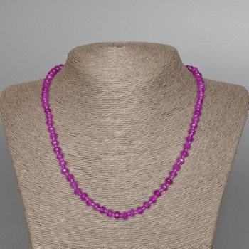 Collar de amatista facetada sintética, rondel facetado, diámetro 6×4 mm, longitud 49 cm