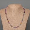 ¡Rebajas! Collar de fluorita, piedra natural facetada en cubos, diámetro 6 mm+-, longitud 51 cm+