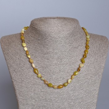 Collar de jadeíta amarilla, piedra natural facetada, diámetro 6×8 mm ±, longitud 48 cm
