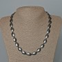 Collar de hematita ovalado, diámetro 10×14 mm+-, longitud 49 cm+