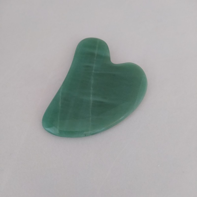 Masajeador-raspador Gua Sha de nefrita natural 6×8 cm