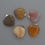 Colgante Corazón de jaspe, diámetro 20×20×6 mm ±, longitud 28 mm ±