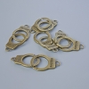 Colgante de herrajes «Esposas», diámetro 23×14,5 mm, diámetro del agujero 2,4 mm, longitud 40 mm, empaque ≈ 5 uds, color bronce del metal