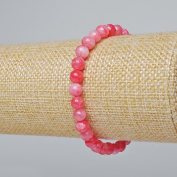 Pulsera de turmalina (artificial) con bolas lisas, diámetro 6 mm, longitud 18 cm (elástica)