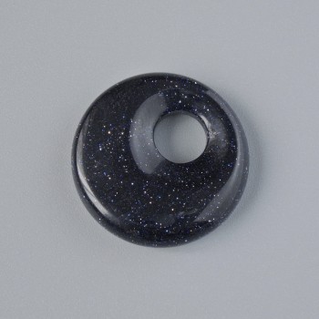 Colgante en forma de dona (rosquilla) Aventurina Noche de El Cairo (sintética) piedra, diámetro 18x5 mm, diámetro del agujero 5 mm ±