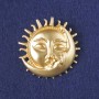 Broche Sol y Luna amarillo mate, metal dorado 46×46 mm+