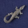 Broche-colgante Cocodrilo metal plateado 73x33 mm+