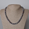 Collar de perlas negras de río con tono de gasolina, diámetro 9×8 mm ±, longitud 45–46 cm ±