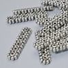 Separador de cuentas para 6 hebras, diámetro 20×4,5 mm, agujero de 1,2 mm, color plateado, 16 piezas