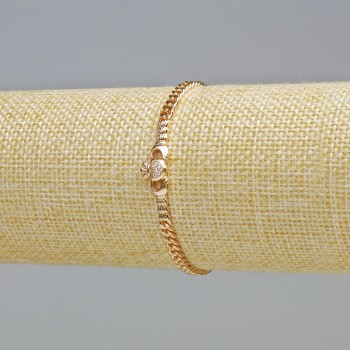 Pulsera Xuping baño de oro 18K con cristales blancos, grosor 3,8 mm, 8 mm ±, longitud 16 cm