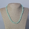 Collar de amazonita, piedra natural, cuentas disco con cuentas de semilla, diámetro 6×3 mm, longitud 45–47 cm
