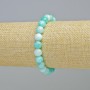 Pulsera de amazonita (artificial) bolas lisas, diámetro 8 mm ± (elástico), longitud 18 cm+