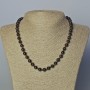 Collar de granate con piedra natural, cuentas lisas de 8 mm, longitud 45 cm