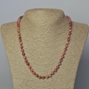 Collar de rodonita, piedra natural, cuentas lisas, diámetro 6 mm ±, longitud 45-50 cm ±