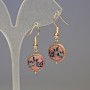 Pendientes de hematita y madera multicolor, diámetro 12×4 mm, longitud 3,2 cm