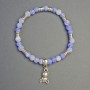 Pulsera de Ágata Helada con colgante en forma de osito