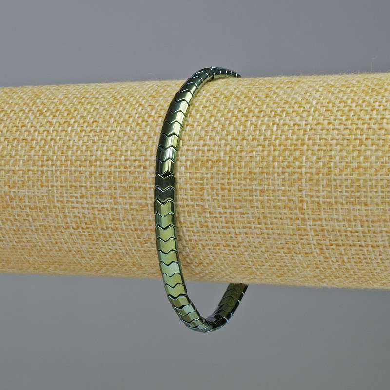 Pulsera de hematita «Serpiente» multicolor verde