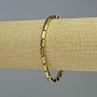 Pulsera de hematita rectangular, color dorado, diámetro 8×4 mm, longitud 18 cm, elástica