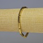 Pulsera de hematita en forma rectangular, color dorado, diámetro 12×4 mm, longitud 18 cm, elástica