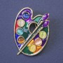 Broche Paleta con esmalte en metal dorado 38×29 mm+