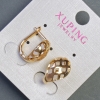 Pendientes Xuping, longitud 14 mm, grosor 10 mm, baño de oro 18K