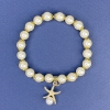 Pulsera Mallorca Blanca acrílica, diámetro 8 mm ±, longitud 113 cm ±, longitud 18 cm ±, elástica