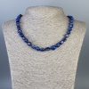 Collar de lazurita facetado, cuentas de 11x8 mm y 10x6 mm, longitud 48 cm
