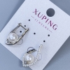 Pendientes Xuping rodio con perla, diámetro 8 mm y cristales blancos, longitud 24 mm +