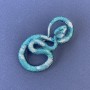 Broche azul claro esmaltado con metal plateado 52×29 mm+