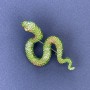 Broche-colgante Serpiente verde claro con cristales