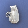 Broche-colgante Gato plateado mate
