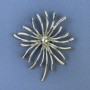 Broche flor de crisantemo de metal plateado 61×71 mm+