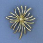Broche Flor de Crisantemo, metal dorado 61×71 mm+