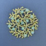 Broche-colgante «Ramitas con flores azul claro»
