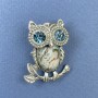 Broche-colgante «Búho» con nácar de haliotis