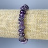 Pulsera facetada de amatista 9-12×6-8 mm, longitud 18 cm, elástica