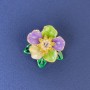 Broche 'Flor', diámetro ≈ 25 mm, esmaltado multicolor y strass