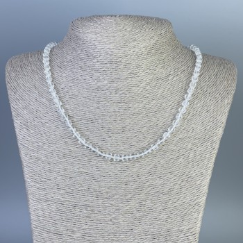 Collar de cristal de roca facetado, cubos de 4,5×4,5 mm, longitud 50 cm aproximadamente, con cierre