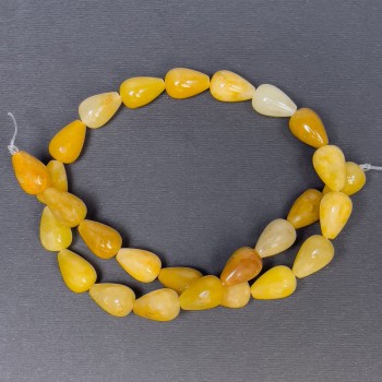 Cuentas de calcita miel, forma de lágrima, diámetro 15×10 mm, agujero de 1 mm, longitud 40 cm