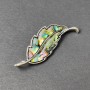 Broche-colgante Haliotis, metal plateado, 51×17 mm+