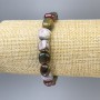 Pulsera de jaspe pulido con base elástica 10×9 mm ±, longitud 18 cm ±