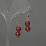 Pendientes de cornalina, bolas de 8 mm ±, longitud 35 mm ±