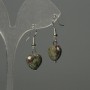 Pendientes de jaspe Sangre de dragón, corazón 12 mm, longitud 30 mm