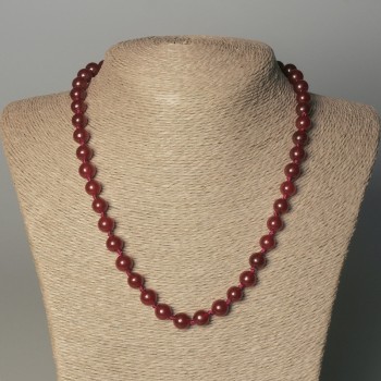 Collar de cuarzo teñido, cuentas lisas, diámetro 8 mm +/-, longitud 50 mm +/- con cierre