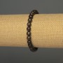 Pulsera de bronzita, cuentas lisas de 6 mm